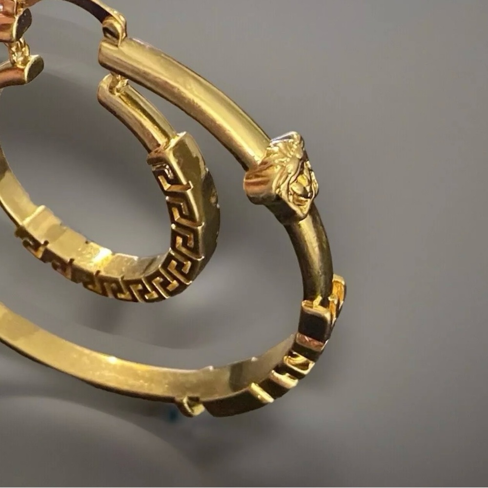 Versace Gold double Hoop Earrings